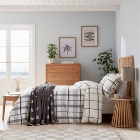 Hudson Duvet Set Charcoal & Linen