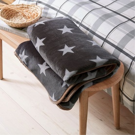 Star Fleece Throw Charcoal & Linen