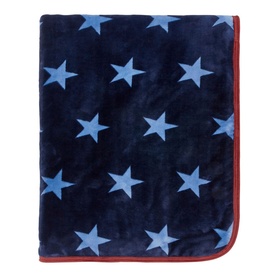 Star Fleece Throw Blue & Red