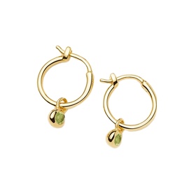 August Birthstone Mini Charm Hoop Earrings