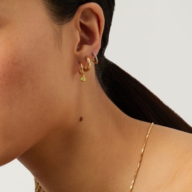 August Birthstone Mini Charm Hoop Earrings