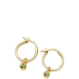August Birthstone Mini Charm Hoop Earrings