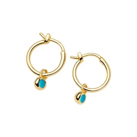 December Birthstone Mini Charm Hoop Earrings
