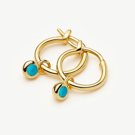 December Birthstone Mini Charm Hoop Earrings