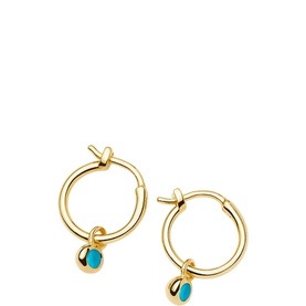 December Birthstone Mini Charm Hoop Earrings