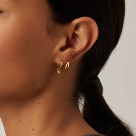 November Birthstone Mini Charm Hoop Earrings