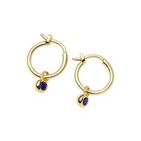 September Birthstone Mini Charm Hoop Earrings