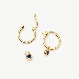 September Birthstone Mini Charm Hoop Earrings