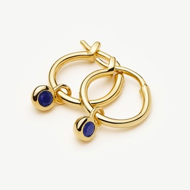 September Birthstone Mini Charm Hoop Earrings
