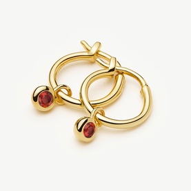 January Birthstone Mini Charm Hoop Earrings