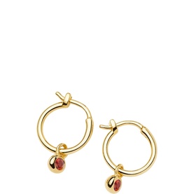 January Birthstone Mini Charm Hoop Earrings