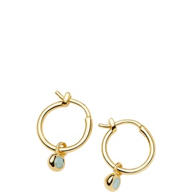 March Birthstone Mini Charm Hoop Earrings