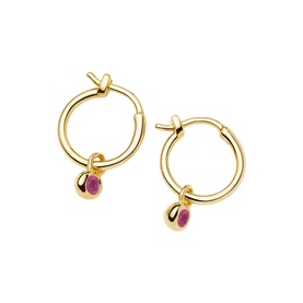 July Birthstone Mini Charm Hoop Earrings