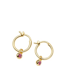October Birthstone Mini Charm Hoop Earrings