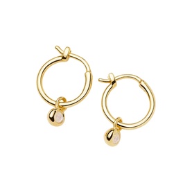 June Birthstone Mini Charm Hoop Earrings