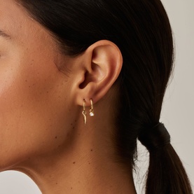 June Birthstone Mini Charm Hoop Earrings