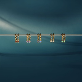 April Birthstone Mini Charm Hoop Earrings