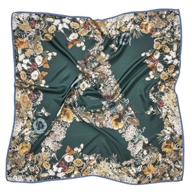 Ombre A Logo Floral Silk Scarf