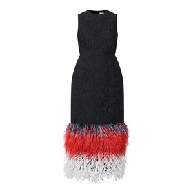 Razy Raffia Fringe Hem Dress