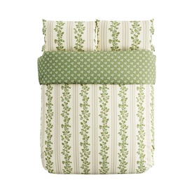 Cobnut Stripe Duvet Set Leaf Green