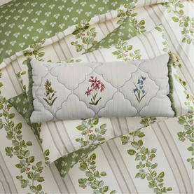 Cobnut Stripe Duvet Set Leaf Green