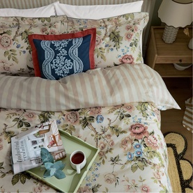 Hykenham Duvet Set Rose & Sage