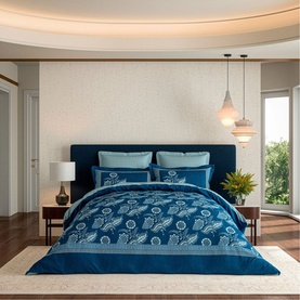 Eastern Bloom Duvet Set Indigo