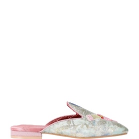 Iridescent Embroidered Slippers