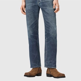 Bead Denim Illusion Straight Leg Trousers
