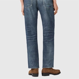 Bead Denim Illusion Straight Leg Trousers