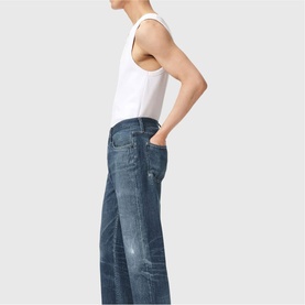 Bead Denim Illusion Straight Leg Trousers