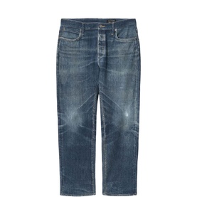 Bead Denim Illusion Straight Leg Trousers