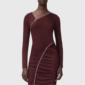 Elsie Ruched Zipper Bodycon Dress
