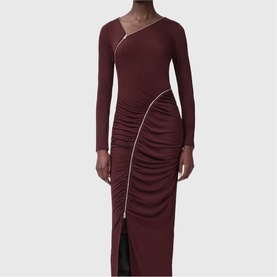 Elsie Ruched Zipper Bodycon Dress