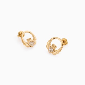 R&iacute;ona Claddagh Stud Earrings