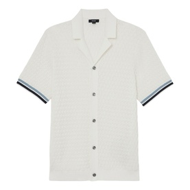 Bilsby Tipped Geometric-Knit Shirt