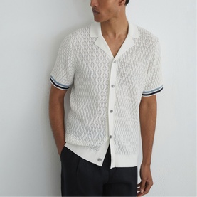 Bilsby Tipped Geometric-Knit Shirt