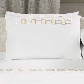 600 Thread Count Bold Sateen Embroidery Pillowcase Ivory