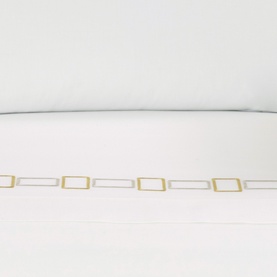 600 Thread Count Bold Sateen Embroidery Pillowcase Ivory