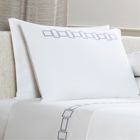 600 Thread Count Bold Sateen Embroidery Pillowcase Ivory