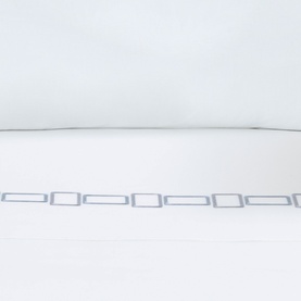 600 Thread Count Bold Sateen Embroidery Pillowcase Ivory