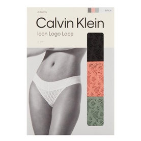 Icon Logo Lace Low-Rise Bikini Briefs Three-Pack