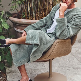 Kyoto Velour Bath Robe Olive