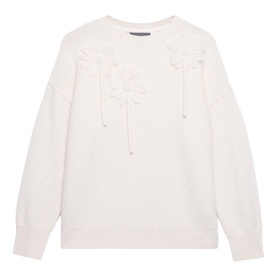 Floral Appliqu&eacute; Sweater