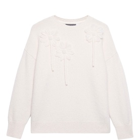Floral Appliqu&eacute; Sweater