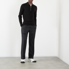 Tonal Stripe Straight Leg Trousers