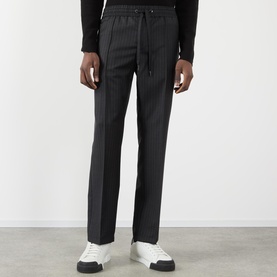 Tonal Stripe Straight Leg Trousers