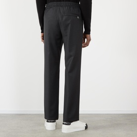 Tonal Stripe Straight Leg Trousers