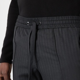 Tonal Stripe Straight Leg Trousers