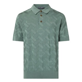 Micro-Dot Stitch Silk Polo Shirt